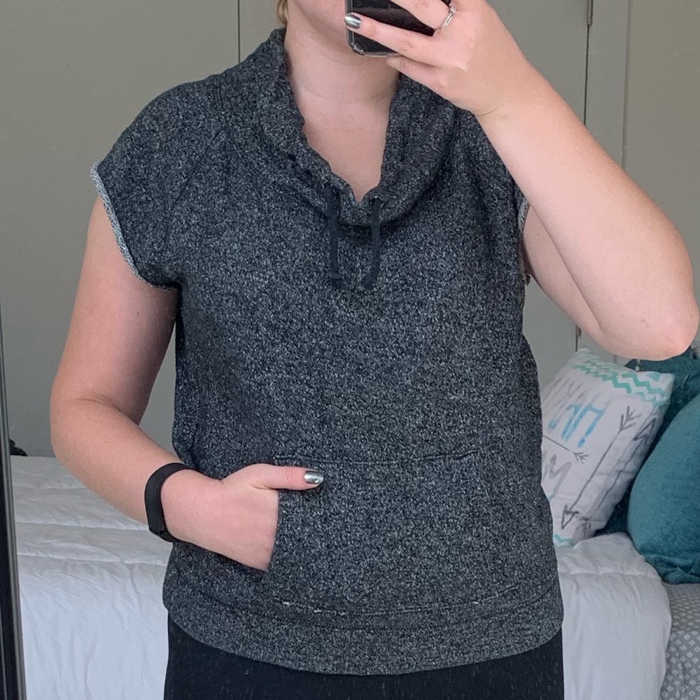 Cutoff Cowl Neck Sweatshirt